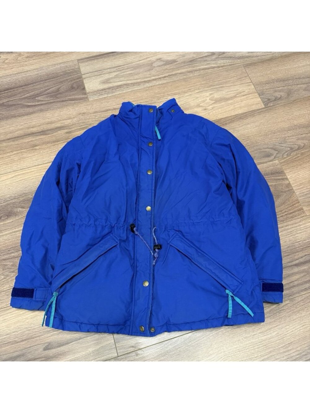 Vintage Cabela's Goose Down Gore Tex Womens Jacket Medium M Blue Bomber